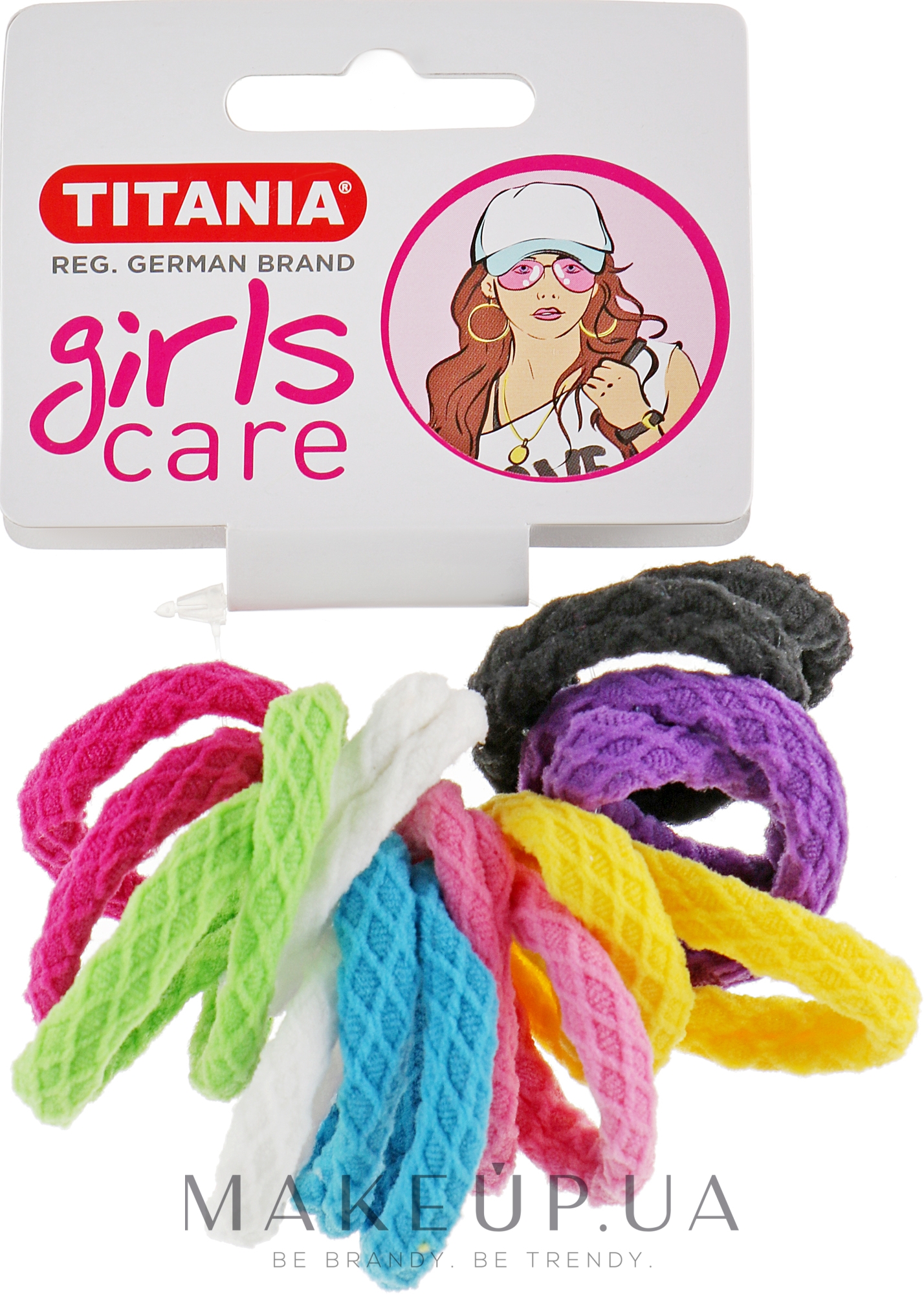 Еластичний затискач для волосся, 16 шт, різнокольорові - Titania — фото 16шт