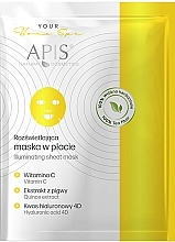 Парфумерія, косметика Освітлювальна тканинна маска для обличчя - APIS Professional Your Home Spa Illuminating Sheet Mask