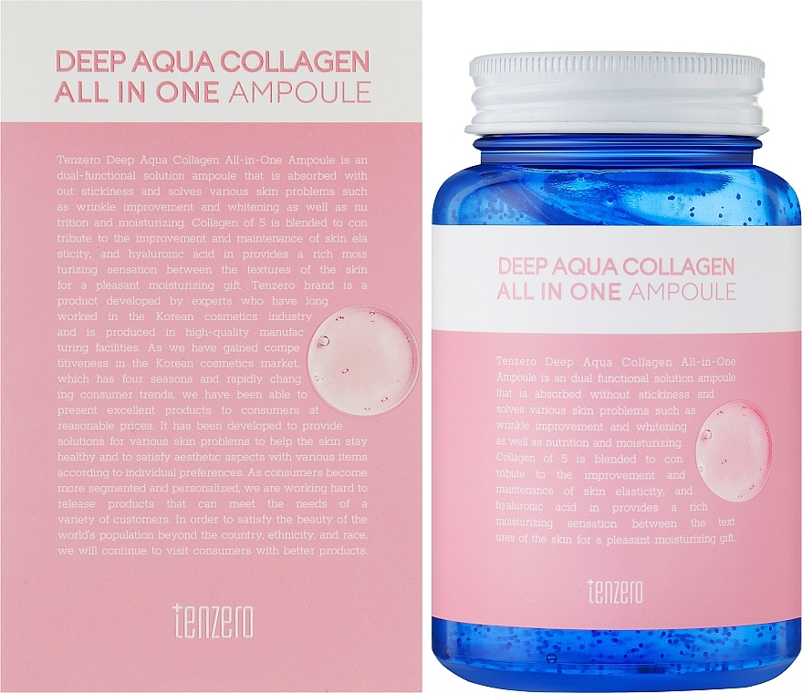 Ампульная сыворотка для лица с коллагеном - Tenzero Deep Aqua Collagen — фото N2