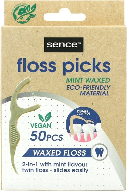 Зубные нити-палочки - Sence Fresh Flosser 2 в 1 Bamboo — фото N1