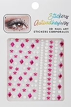 Парфумерія, косметика Наліпки для нігтів, рожеві - Lolita Accessories 3D Nail Art Stickers