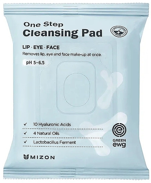 Очищувальні серветки для обличчя, 30 шт. - Mizon One Step Cleansing Pad — фото N1