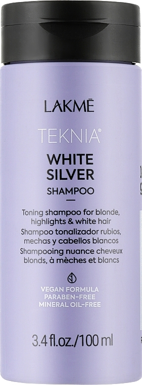 Тонувальний шампунь для нейтралізації жовтого відтінку волосся - Lakme Teknia White Silver Shampoo — фото N1