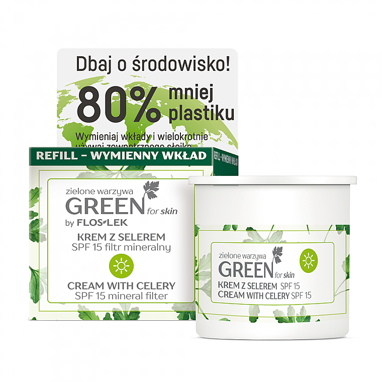 Дневной крем для лица с сельдереем SPF 15 - Floslek Green For Skin Day Cream Refill — фото N1