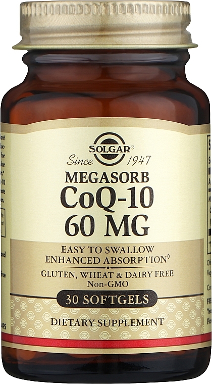 Растительные капсулы "Альтман Коэнзим" - Solgar Vegetarian CoG-10 60 Mg Capsules — фото N1