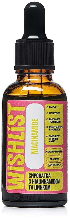 Сироватка для обличчя з ніацинамідом та цинком - Wishlist Niacinamide — фото N1