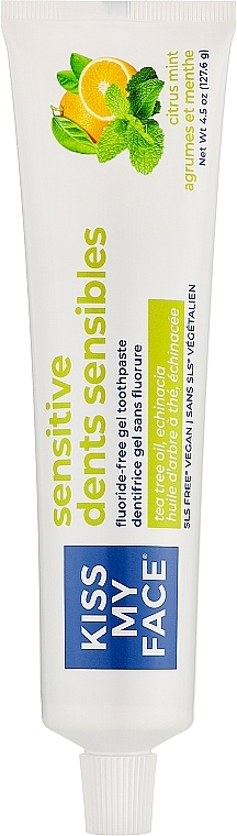 Зубна паста для чутливих ясен і зубів - Kiss My Face Sensitive Toothpaste with Organic Aloe Vera Gel — фото N1