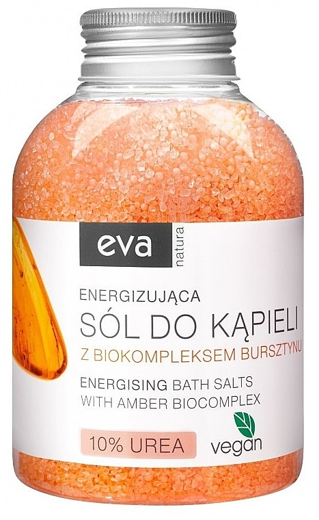 Сіль для ванн "Бурштиновий біокомплекс" із сечовиною 10% - Eva Natura Bath Salt 10% Urea — фото N1