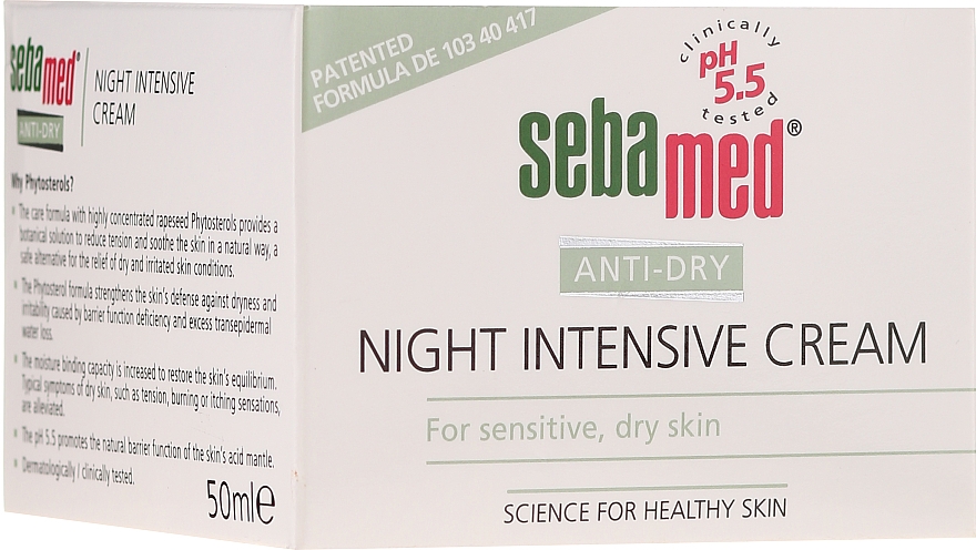 Зволожувальний нічний захисний крем - Sebamed Anti Dry Night Defence Cream — фото N3