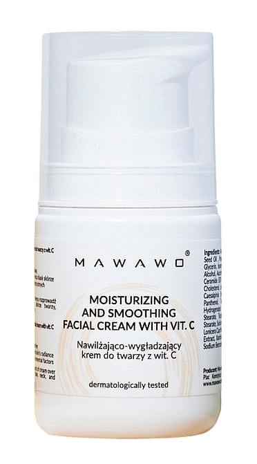 Увлажняющий и разглаживающий крем для лица с витамином С - Mawawo Moisturizing And Smoothing Facial Cream With Vit. C — фото N1