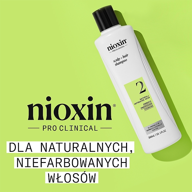 Шампунь для догляду за шкірою голови та натуральним волоссям - Nioxin Pro Clinical System 2 Scalp + Hair Thickening Shampoo — фото N2