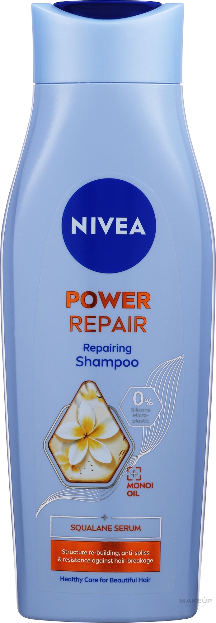 Відновлювальний шампунь для волосся з олією маної та скваланом - NIVEA Power Repair Shampoo — фото 400ml