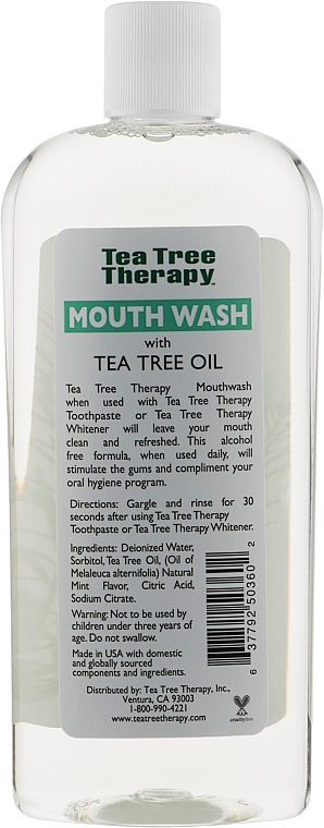 Жидкость для полоскания рта с маслом чайного дерева - Tea Tree Therapy Mouthwash With Tea Tree Oil  — фото N2