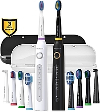 Духи, Парфюмерия, косметика Набор электрических зубных щеток - Pecham Black And White Travel Set (toothbrush/2pcs)