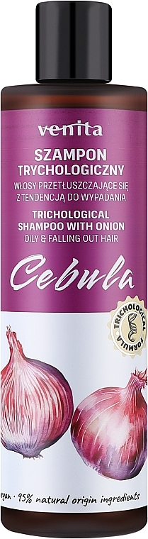 Трихологический шампунь для жирных волос с тенденцией к выпадению - Venita Shampoo With Onion — фото N1