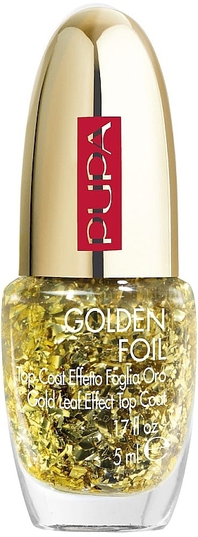Верхнее покрытие для ногтей - Pupa Red Queen Golden Foil Gold Leaf Effect Top Coat — фото N1
