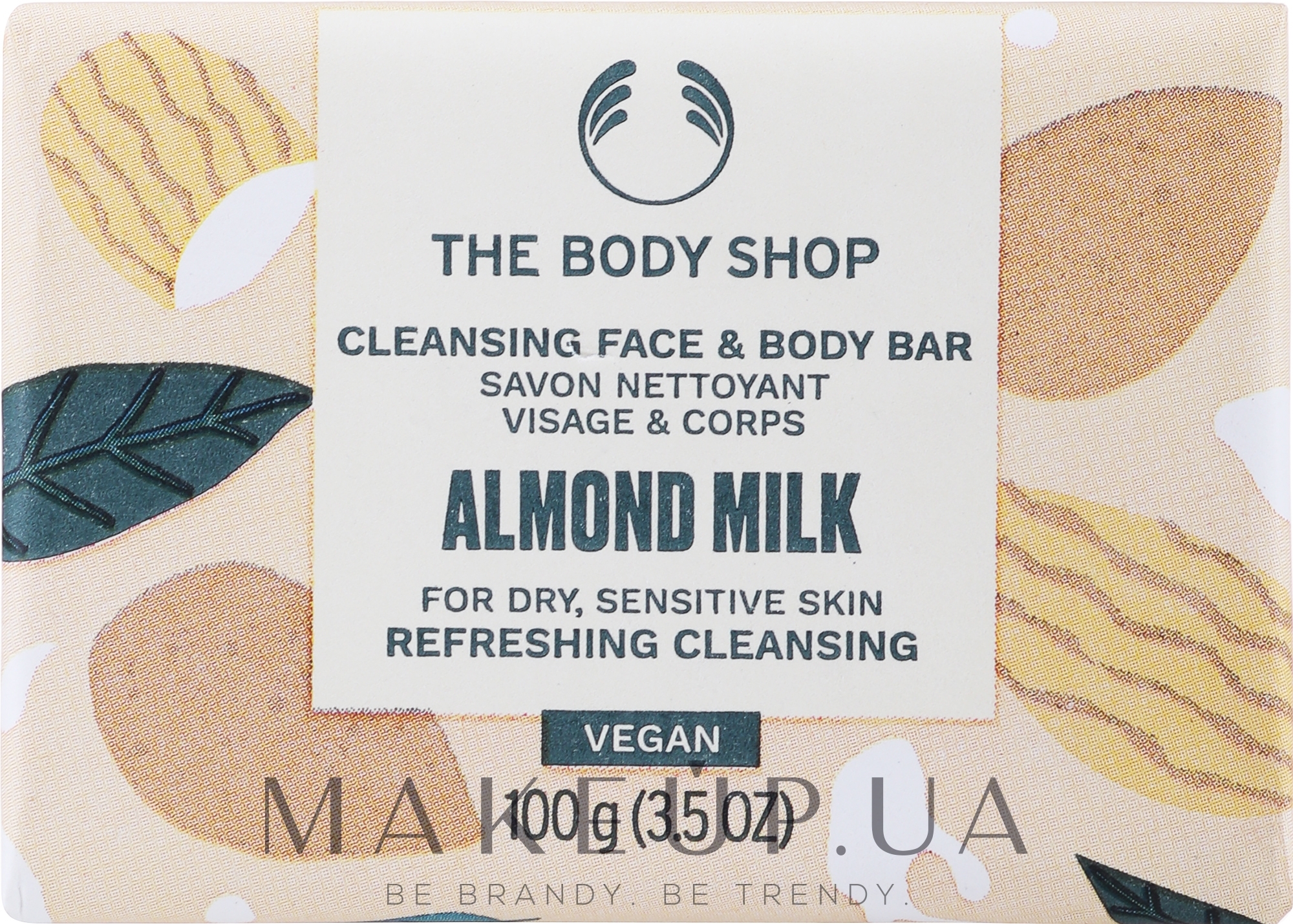 Мыло для лица и тела "Миндальное молочко" - The Body Shop Almond Milk & Honey Soothing & Caring Cleansing Bar — фото 100g