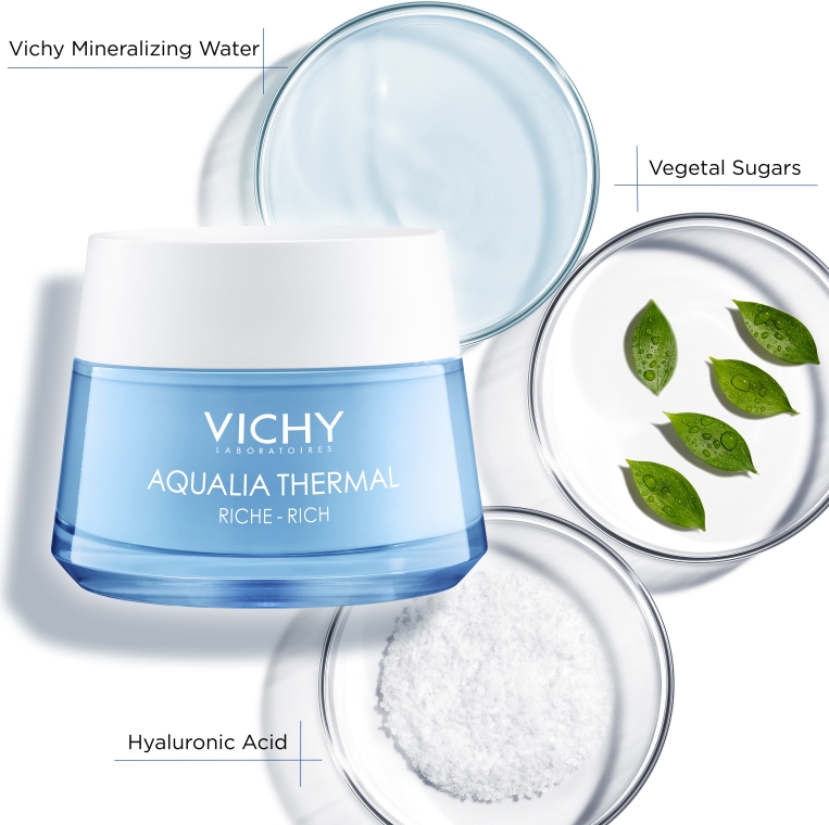 Насыщенный крем для глубокого увлажнения кожи лица - Vichy Aqualia Thermal Rehydrating Cream Rich — фото N6