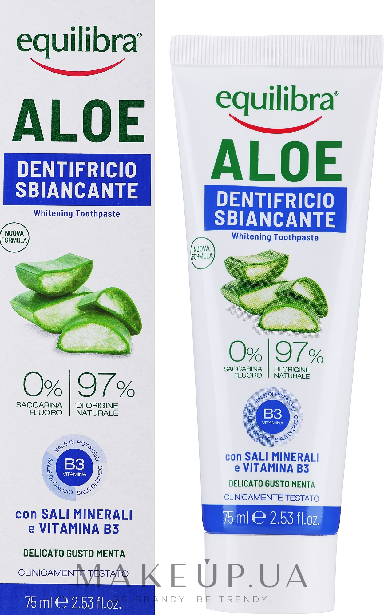 Зубна паста "Відбілювальна" - Equilibra Aloe Whitening Toothpaste — фото 75ml