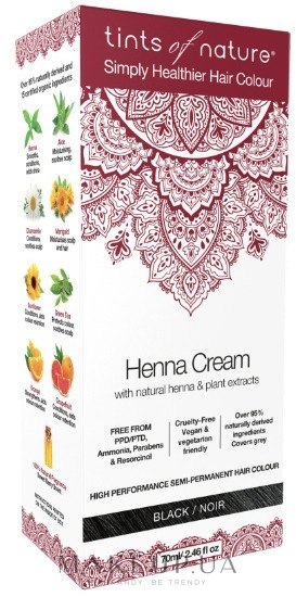 Крем-краска для волос с хной - Tints Of Nature Henna Cream — фото Black