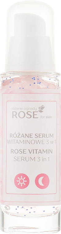 Витаминная сыворотка 3в1 для лица, шеи и зоны декольте - Floslek Rose For Skin Rose Gardens Rose Vitamin Serum 3 in 1 — фото N2