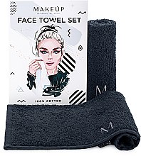 Дорожный набор полотенец для лица, черные "MakeTravel" - MAKEUP Face Towel Set — фото N1