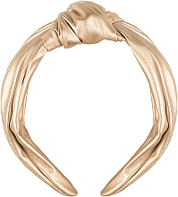 Ободок для волос, золотой "Top Knot" - MAKEUP Hair Hoop Band Leather Gold  — фото N1