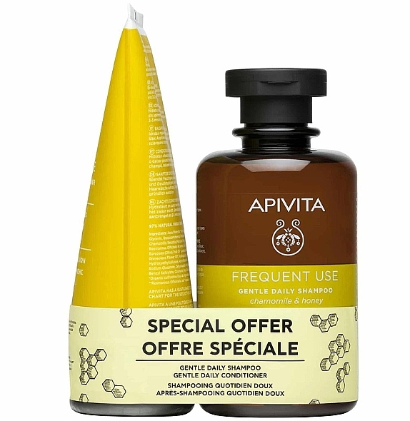 Набір - Apivita Frequent Use (shampoo/250ml + h/cond/150ml) — фото N1