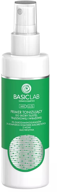 Тонизирующий праймер для жирной, угревой и чувствительной кожи - BasicLab Dermocosmetics Micellis — фото N1