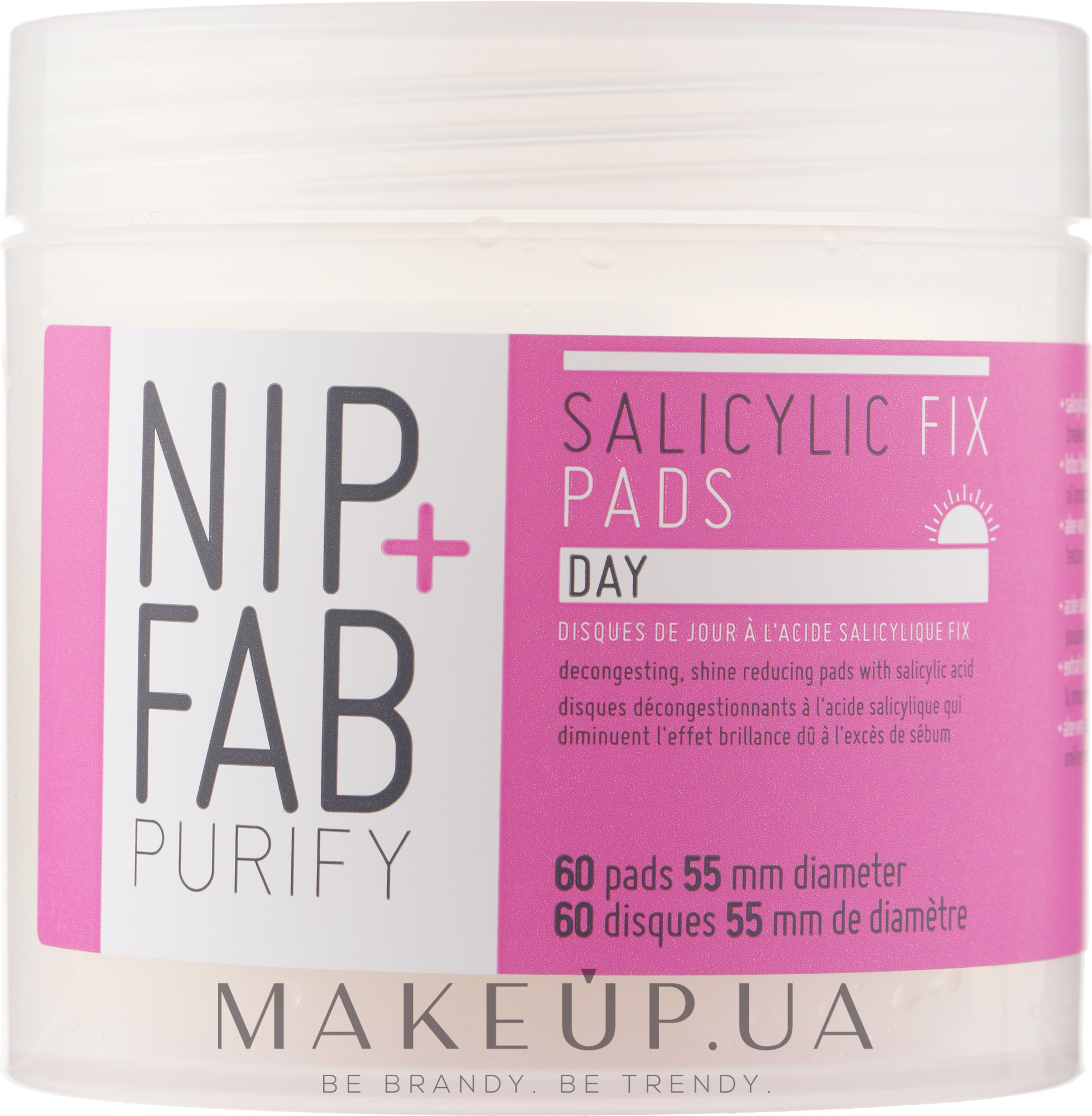 Диски для обличчя очищувальні, денні із саліциловою кислотою - NIP+FAB Salicylic Teen Skin Fix Acid Day Pads — фото 60шт