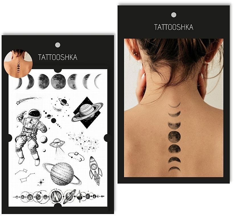 Набір тимчасових тату "Космос і планети" - Tattooshka — фото N1