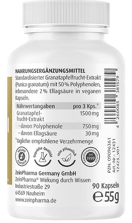 Капсули з екстрактом гранату, 500 мг - ZeinPharma — фото N3