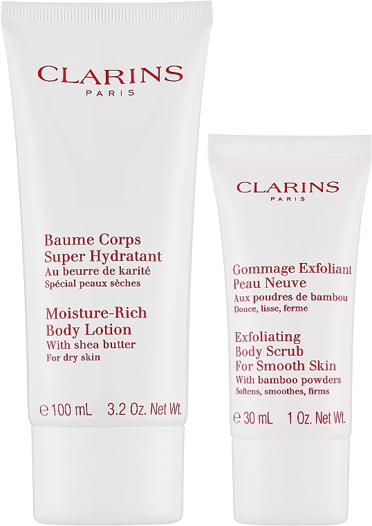 Набір - Clarins Moisturizing Body Set (b/lot/200ml + b/scr/30ml + h/cr/30ml) — фото N2