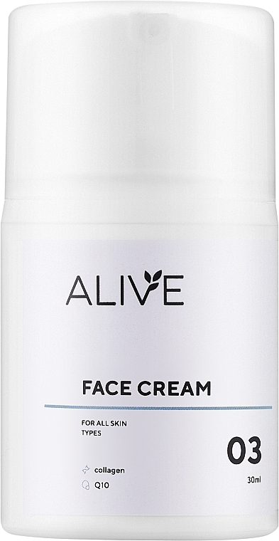 Крем для всіх типів шкіри для боротьби зі зморшками та їх профілактики - ALIVE Cosmetics Face Cream 03 — фото N1