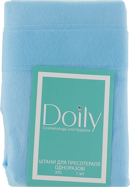 Штаны для прессотерапии из спанбонда на завязке, размер XXL, голубые - Doily — фото N1