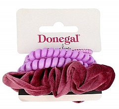 Набор из 5 резинок для волос, FA-5833, бордово-сиреневый - Donegal — фото N1