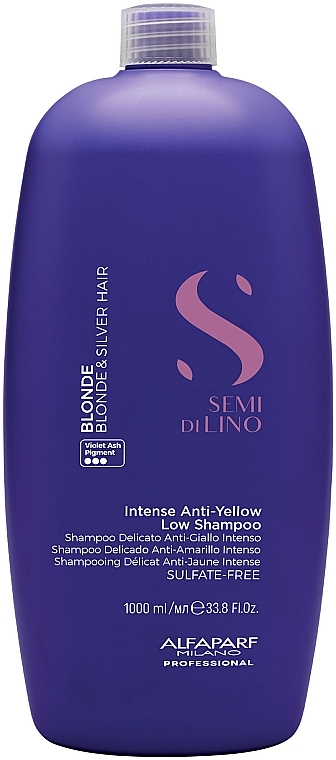 Шампунь для светлых и обесцвеченных волос - AlfaParf Milano Semi Di Lino Blonde Intense Anti-Yellow Low Shampoo  — фото N1