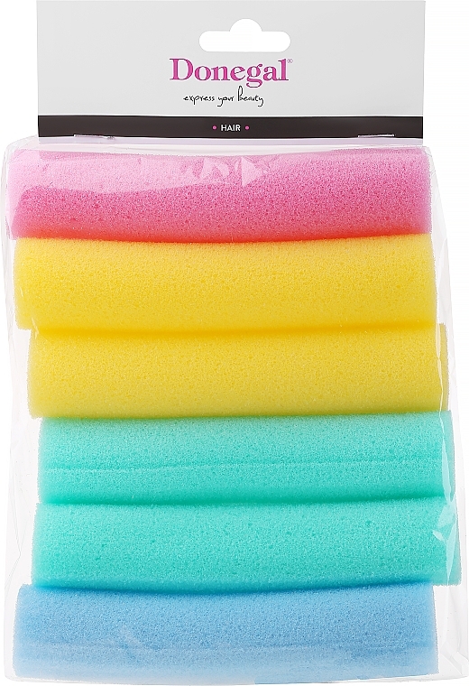 Бигуди-папильотки, широкие, 9253 разноцветные, 6 шт, вариант 2 - Donegal Sponge Rollers — фото N2