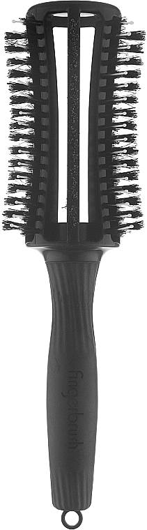 Брашинг, великий, чорний - Olivia Garden Finger Brush Round Black Large — фото N1