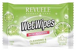 Духи, Парфюмерия, косметика Влажные салфетки со спиртом и лаймом - Revuele Wet Wipes With Alcohol & Lime