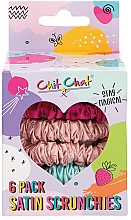 Набір атласних резинок для волосся, 6 шт. - Chit Chat Satin Scrunchies 6 Pack — фото N1