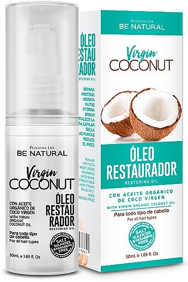 Багатофункціональна кокосова олія для волосся - Be Natural Virgin Coconut Repair Oil — фото N1