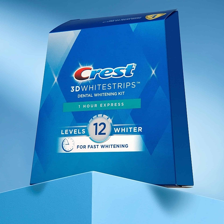 Відбілювальні полоски для зубів - Crest 3D White 1 Hour Express No Slip Whitestrips Dental Whitening Kit — фото N4