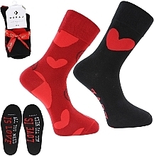 Духи, Парфюмерия, косметика Мужские носки "All You Need Is Love" в сердечки, 2 пары, красные + черные - Moraj