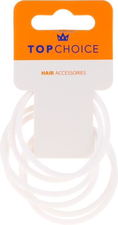 Резинки для волос 22807, белые - Top Choice — фото N1