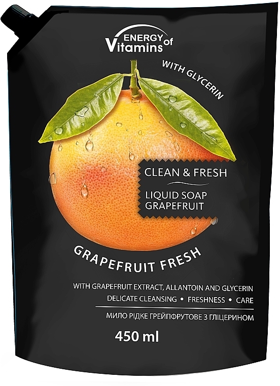 Жидкое мыло грейпфрутовое с глицерином - Energy of Vitamins (дой-пак)