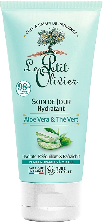 Дневной крем "Интенсивное увлажнение" - Le Petit Olivier Moisturizing Day Care Aloe Vera & Green Tea