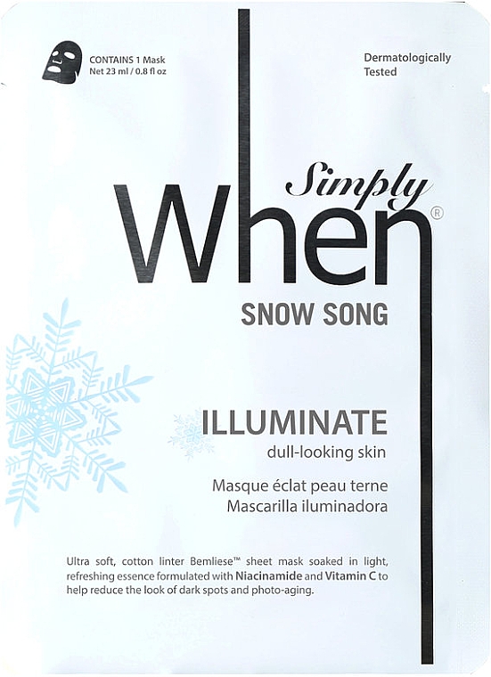 Освіжальна й вирівнювальна маска для обличчя - When Simply Snow Song — фото N1