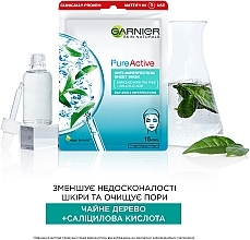 Тканинна маска для обличчя - Garnier Skin Naturals Pure Active Anti-Impeffection Sheet Mask — фото N3