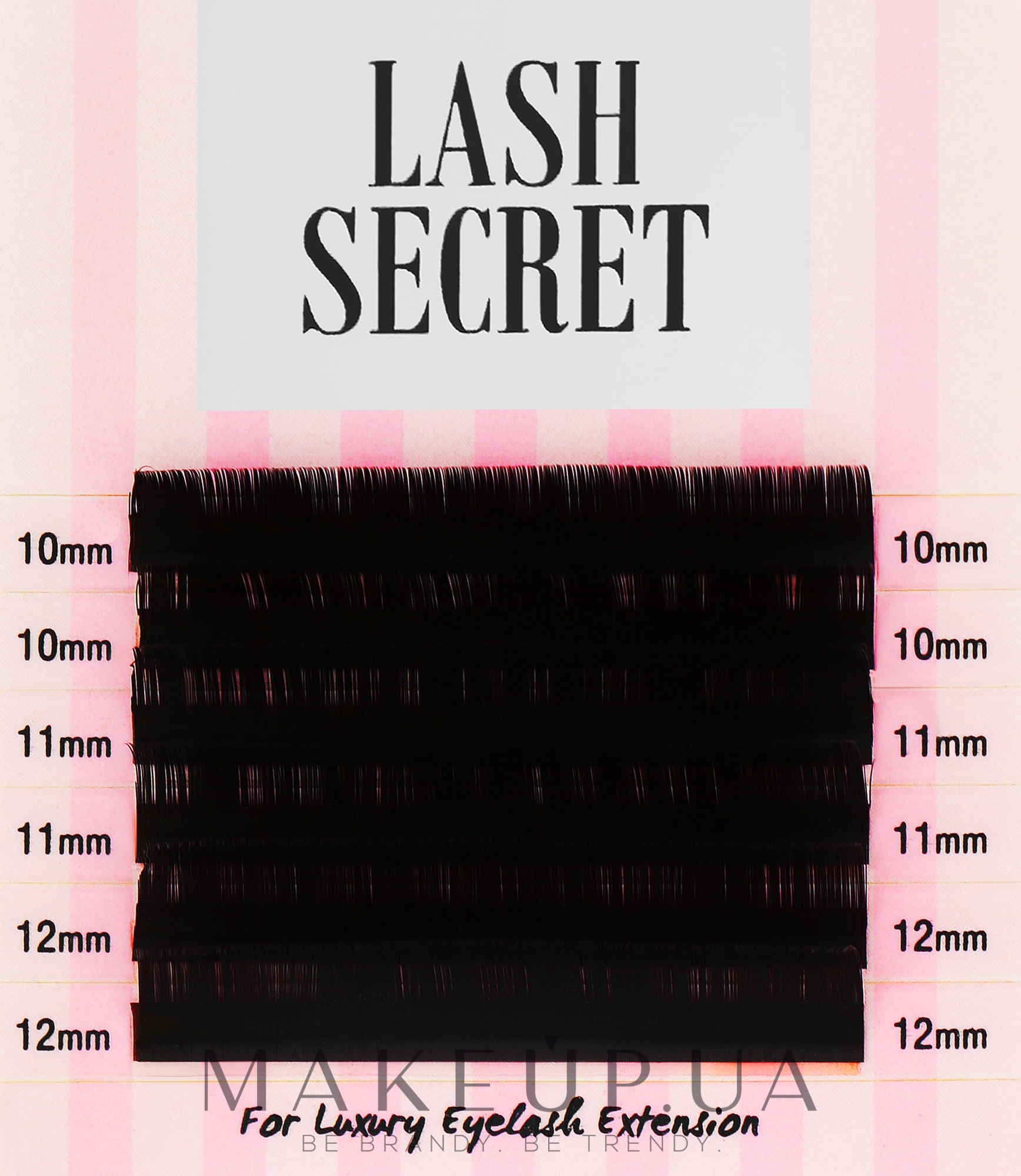 Накладні вії, чорні, мікс, 6 ліній (0.05, C, (10,11,12)) - Lash Secret — фото 1уп